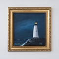 Lighthouse at Night - Original Framed Painting